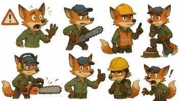 Vorschau - selbst erstellte Cliparts/Grafiken - Fuchs als Waldarbeiter (44 Varianten) - Seite 2