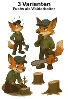 Vorschau - selbst erstellte Cliparts/Grafiken - Fuchs als Waldarbeiter (3 Varianten) - Deckblatt