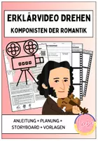 Vorschau - Arbeitsblätter - Komponisten Romantik - Erklärvideo zu einem Komponisten erstellen - Deckblatt
