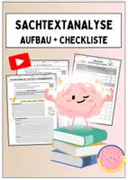 Vorschau - Arbeitsblätter - Sachtextanalyse: Typisch Sachtext + Aufbau + Checkliste - Deckblatt