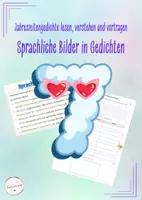 Vorschau - Arbeitsblätter - Jahreszeitengedichte - Sprachliche Bilder - Rhetorische Stilmittel (Deutsch, Klasse 5/6) - Deckblatt