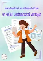 Vorschau - Stundenentwürfe - Jahreszeitengedichte - Einen Gedichtvortrag gestalten - Vortragen (Deutsch, Klasse 5/6) - Deckblatt