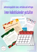 Vorschau - Stundenentwürfe - Jahreszeitengedichte - Lyrik - Projekt: Einen Gedichtkalender gestalten (Deutsch, Klasse 5/6) - Deckblatt