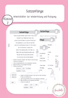 Vorschau - Arbeitsblätter - Satzanfänge Arbeitsblätter - Deckblatt