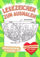 Vorschau - Mal- und Bastelvorlagen - Frühlingsblumen Lesezeichen Leseecke Frühling Blumen ausmalen Kunst basteln Ausmalbilder - Deckblatt