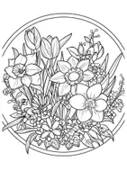 Vorschau - Arbeitsblätter - Kunst Frühlingsblumen Ausmalbild Kunstidee Frühling Blumen zum Ausmalen - Seite 2