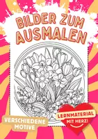 Vorschau - Mal- und Bastelvorlagen - Ausmalbilder Frühlingsblumen - Deckblatt