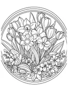 Vorschau - Mal- und Bastelvorlagen - Ausmalbilder Frühlingsblumen - Seite 2