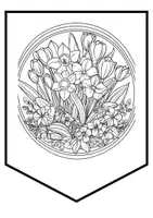 Vorschau - Arbeitsblätter - Wimpel Frühlingsblumen Wimpelkette Frühling Blumen zum Ausmalen Kunst Ausmalbilder - Seite 2