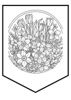 Vorschau - Arbeitsblätter - Wimpel Frühlingsblumen Wimpelkette Frühling Blumen zum Ausmalen Kunst Ausmalbilder - Seite 3