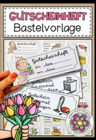 Vorschau - Mal- und Bastelvorlagen - Gutscheinheft - Bastelvorlage (für Muttertag, Vatertag oder andere besondere Anlässe) - Deckblatt