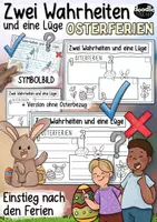 Vorschau - Arbeitsblätter - Zwei Wahrheiten – eine Lüge: Osterferien-Edition / Freebie - Deckblatt