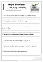 Vorschau - Arbeitsblätter - Ton, Klang, Geräusch - Deckblatt