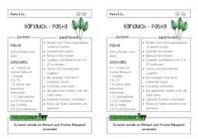 Vorschau - Unterrichtsreihen - Bärlauch - Pasta - Rezept für den Fachunterricht - Seite 1