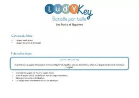 Aperçu - Jeux - BATAILLE PAR TAILLE - fruits et légumes - Page 1
