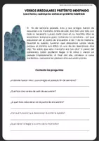 Vista previa - Hojas de trabajo - PRETÉRITO INDEFINIDO E IMPERFECTO VERBOS REGULARES LECTURA - página 1