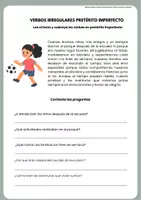Vista previa - Hojas de trabajo - preterito imperfecto lectura verbos irregulares imperfect tense irregular verbs reading - página 1