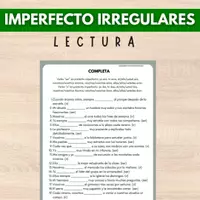 Vista previa - Hojas de trabajo - preterito imperfecto lectura verbos irregulares imperfect tense irregular verbs reading - Portada