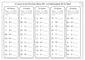 Vorschau - Arbeitsblätter - Kleines Einmaleins - Aufgaben für den Wochenplan - Seite 1