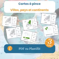 Aperçu - Apprentissages en autonomie - Cartes à pince ville pays Europe et continent - Page de couverture