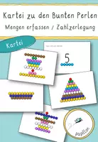 Vorschau - Aufgabenkarten - Kartei _ Zahlzerlegung und Mengen erfassen mit den Bunten Perlen - Deckblatt
