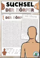 Vorschau - Arbeitsblätter - Suchsel / Suchspiel "der Körper" - DaZ / DaF / Deutsch - Deckblatt