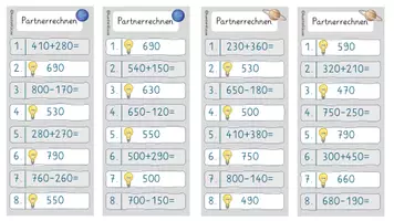 Vorschau - Aufgabenkarten - Partnerrechnen ZR1000 Addition/Subtraktion - Seite 3