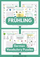 Vorschau - Arbeitsblätter - Frühling: Vocabulary Puzzles for German Learners - Deckblatt