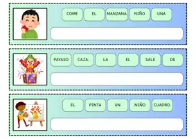 Vista previa - Tarjetas / Manipulativos - ORDENAR PALABRAS PARA HACER FRASES - página 1