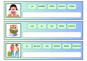 Vista previa - Tarjetas / Manipulativos - ORDENAR PALABRAS PARA HACER FRASES - página 2
