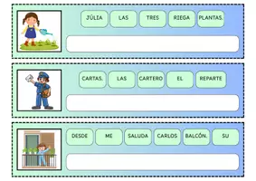 Vista previa - Tarjetas / Manipulativos - ORDENAR PALABRAS PARA HACER FRASES - página 3