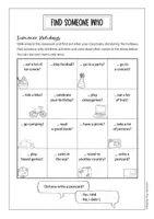 anteprima - Schede informative - My summer holidays: Find someone who (English) / Le mie vacanze estive: Trovare qualcuno che (Inglese) - Pagina 1