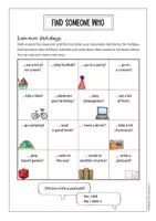 anteprima - Schede informative - My summer holidays: Find someone who (English) / Le mie vacanze estive: Trovare qualcuno che (Inglese) - Pagina 3