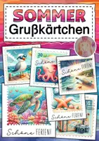 Vorschau - Mal- und Bastelvorlagen - Grußkärtchen Sommerferien - Deckblatt