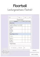 Vorschau - Test - Floorball/ Hockey Technik (Leistungsnachweis) - Deckblatt