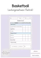 Vorschau - Test - Basketball Technik (Leistungsnachweis) - Deckblatt
