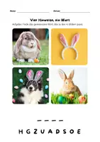 Vorschau - Arbeitsblätter - Vier Hinweise, ein Wort ( Tiere) - Deckblatt