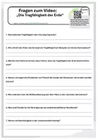 Vorschau - Arbeitsblätter - Die Tragfähigkeit der Erde - Deckblatt