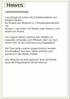Vorschau - Arbeitsblätter - Anybook Pro Material: Lauschlogical Tiere & Präpositionen - Seite 1