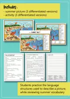 anteprima - Flashcard - Summer: describing pictures; Descrizione dell'immagine; 3 volte differenziata (inglese) - Pagina 2
