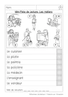 Vorschau - Arbeitsblätter - Lesespur auf Französisch Berufe - Seite 1