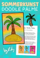 Vorschau - Stundenentwürfe - Doodle Palmen - Buntes Kunstprojekt für den Sommer - Deckblatt