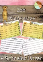 Vorschau - Arbeitsblätter - Würfelsätze - Zoo - Deckblatt