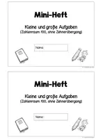 Vorschau - Arbeitsblätter - Mini-Heft: kleine und große Aufgaben (ZR 100) ohne Zehnerübergang - Seite 1