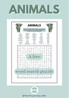 Vorschau - Spiele - Animals: A Free Word Search Puzzle (English) - Deckblatt