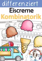 Vorschau - Unterrichtsreihen - Eiscreme / Eis - Kombinatorik / Wahrscheinlichkeit - differenziert - Deckblatt
