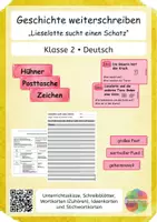 Vorschau - Stundenentwürfe - freies Schreiben Text zu Ende schreiben Lieselotte sucht einen Schatz - Deckblatt
