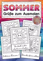 Vorschau - Mal- und Bastelvorlagen - Grußkärtchen zu den Sommerferien - Deckblatt