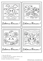 Vorschau - Mal- und Bastelvorlagen - Grußkärtchen zu den Sommerferien - Seite 3
