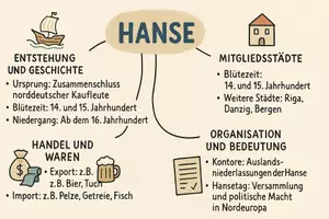 Vorschau - Arbeitsblätter - Lernposter + AB mit Fragen zum Thema "Hanse" + Lösungsblatt + Mindmap + Infografik - Seite 3